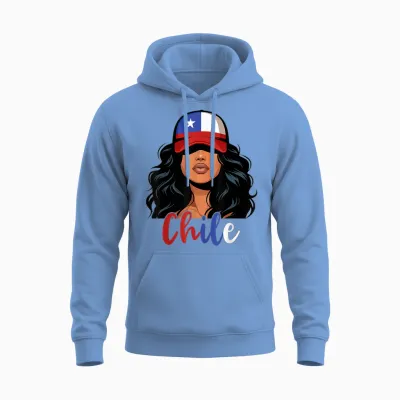 Drapeau Chilien Fille Chilena Fière Femme Unisex Hoodie - Carolina Blue