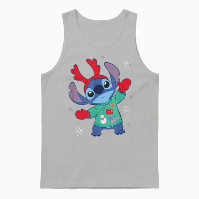 Disney Lilo & Stitch Christmas Outfit Celebration Unisex Tank Top - Ash