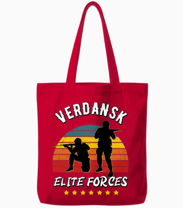 Gaming Verdansk Elite Forces Warzone Gamer Tote Bags in Red