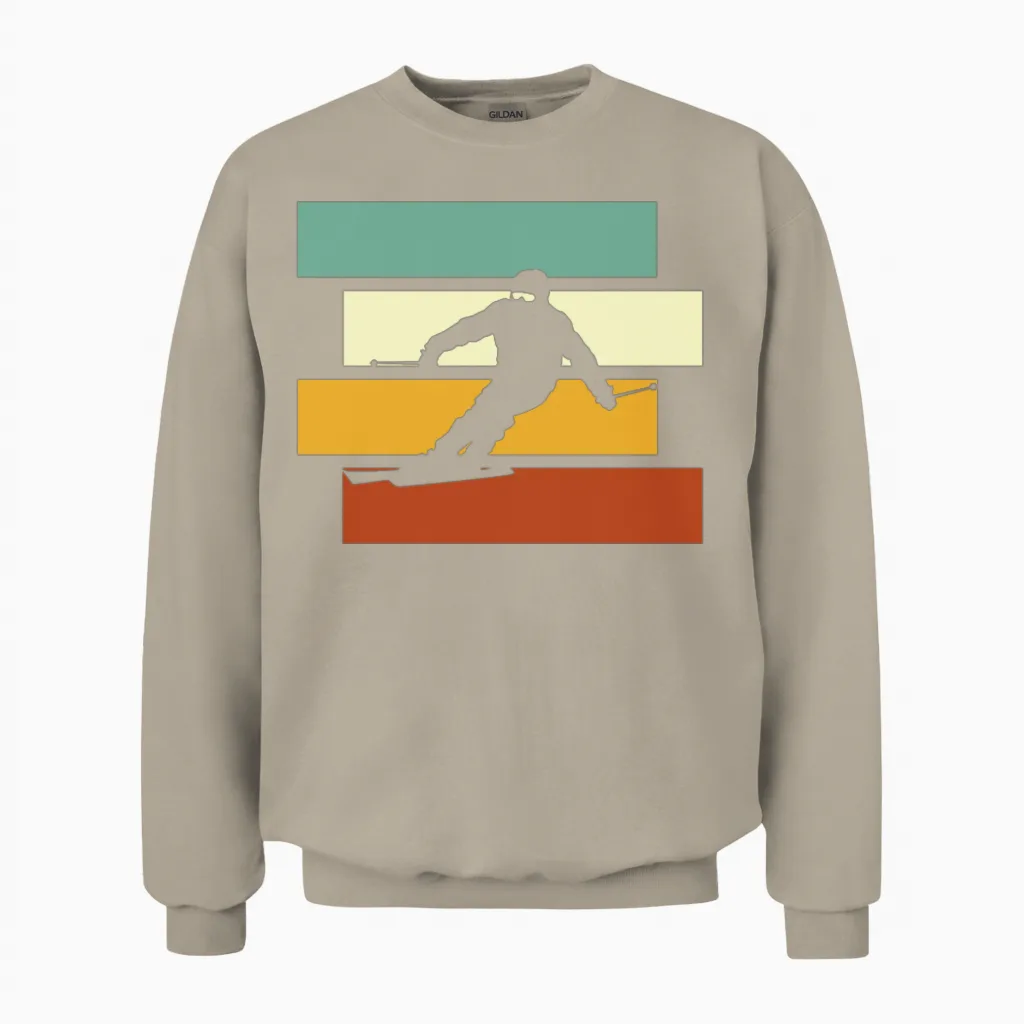 Ski Retro Unisex Sweatshirt in Sand