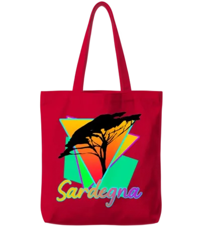Sardinia Sardegna Retro Sardinia Tote Bags - Red