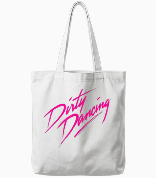 Dirty Dancing Classic Filmlogo Mit Knallrosafarbenem Text Tote Bags in White