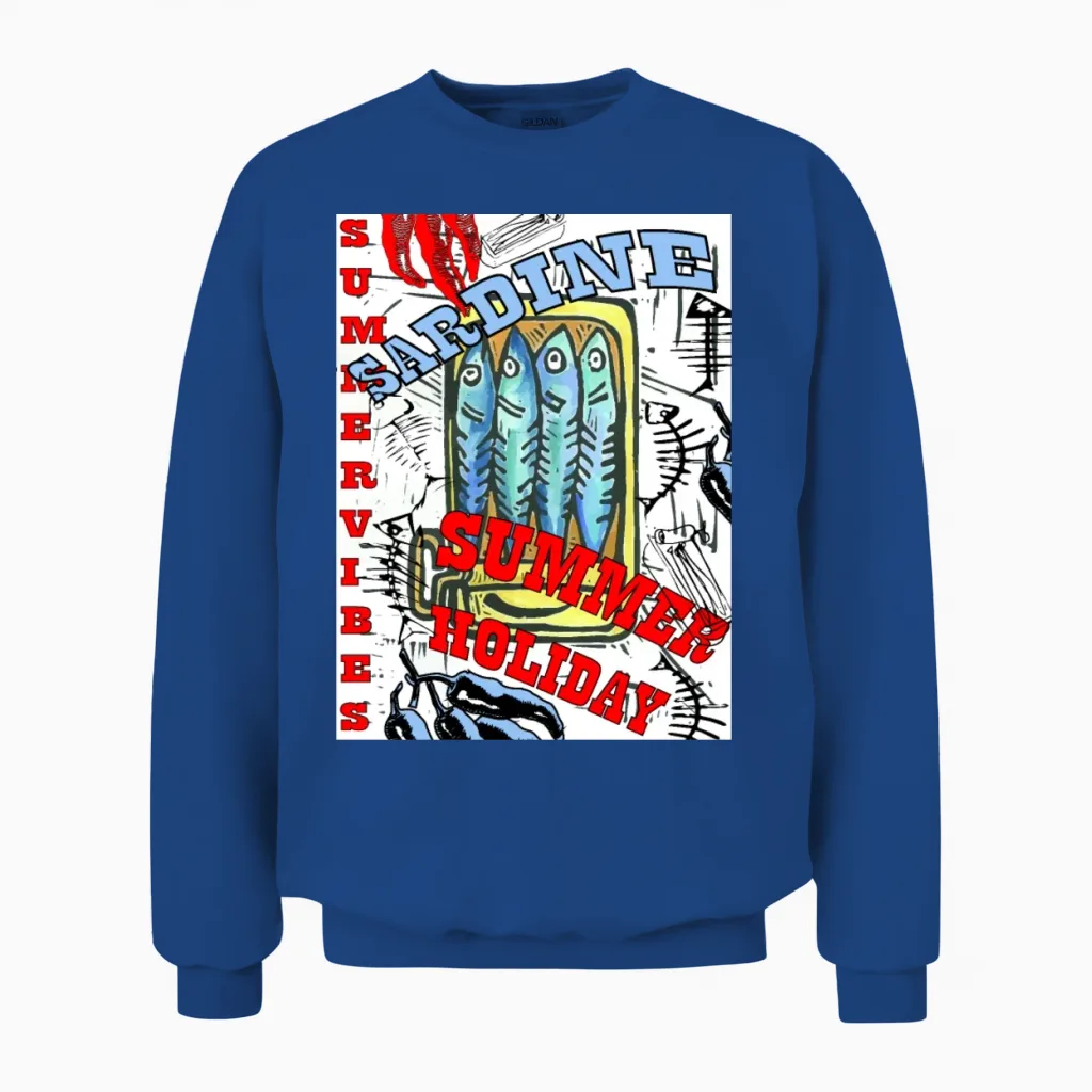 Sardines Summer Wallpaper - & Beach Unisex Sweatshirt in Royal