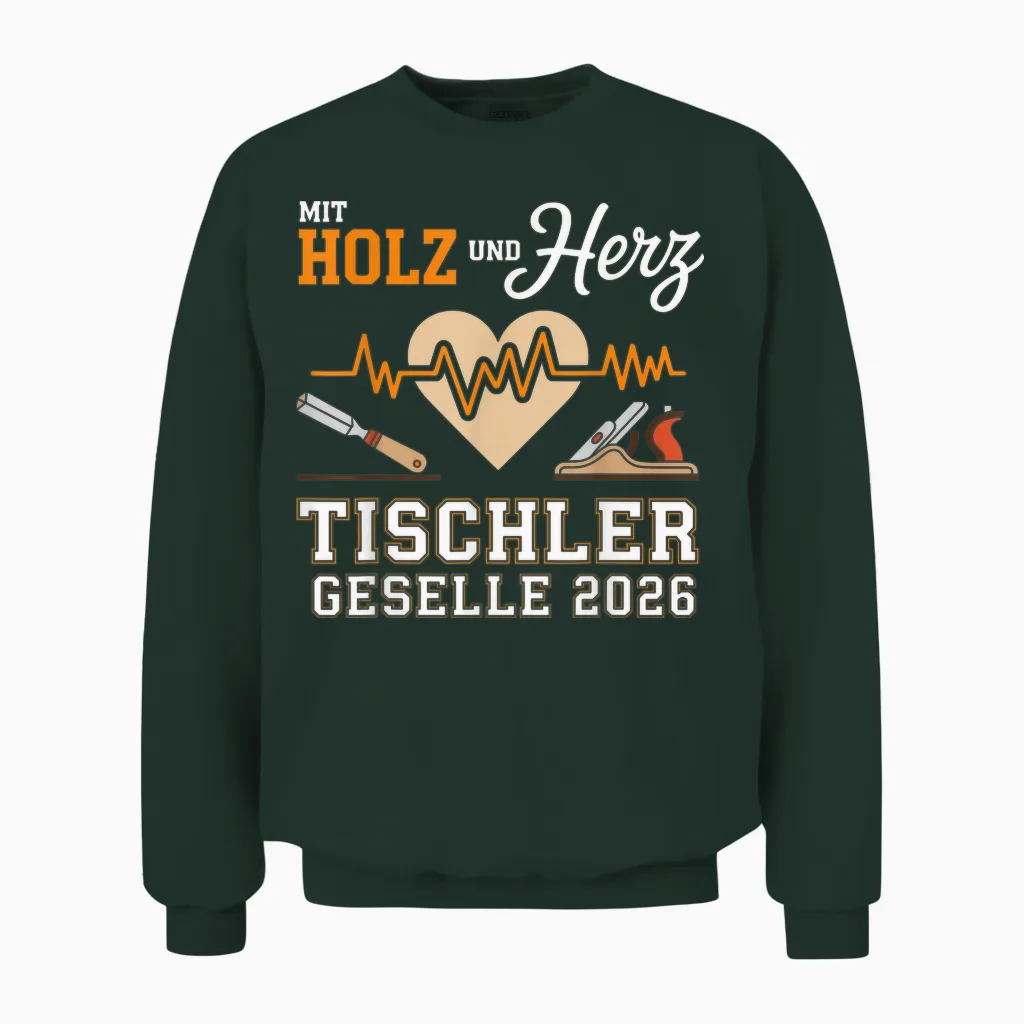 Tischler Ausbildung Bestandene Gesellenprüfung Geselle 2026 Unisex Sweatshirt in Forest