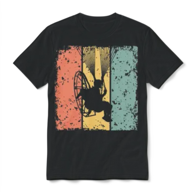 Paramotor Retro Unisex T-Shirt - Black