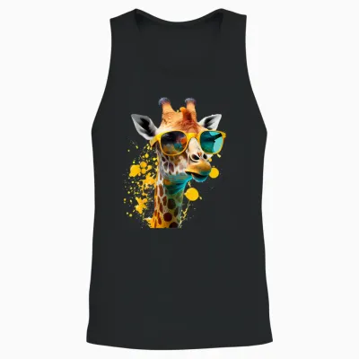 Giraffe Unisex Tank Top - Black