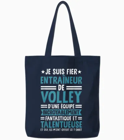 Funny Volleyball I Am Proud Volleyball Coach Tote Bags - Navy