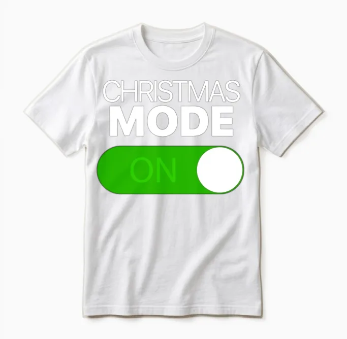 Christmas Mode on Toggle Android Iphone Unisex T-Shirt in White