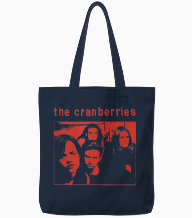 The Cranberries '95 World Tour Concert Vintage Band T-Shirt, Black, S Tote Bags in Navy
