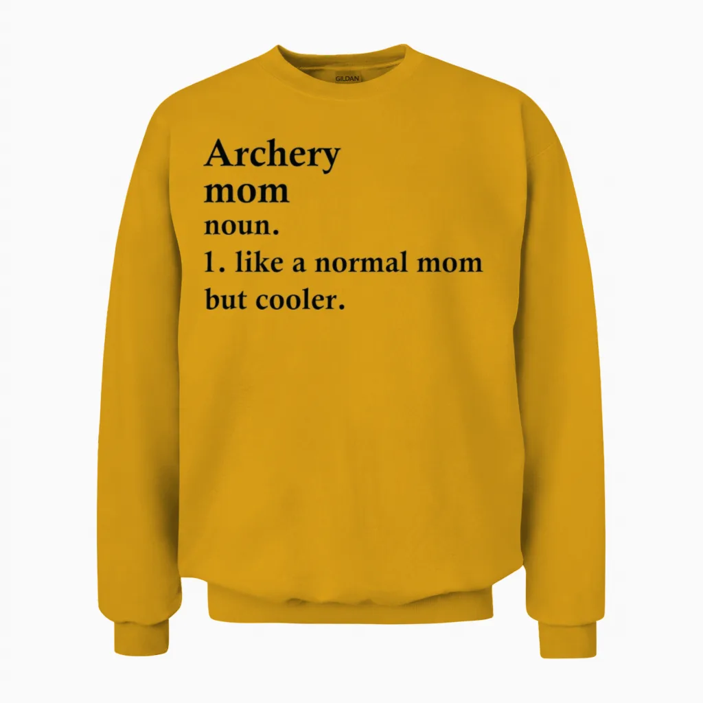 Archery Mom Funny Archer Definition Unisex Sweatshirt in Gold