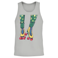 Retro Yellow Roller Skates Unisex Tank Top - Ash – 2