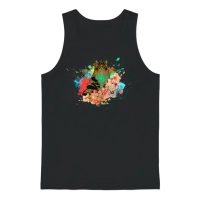 Vibrant Cat Lovers Unisex Tank Top - Black – 1