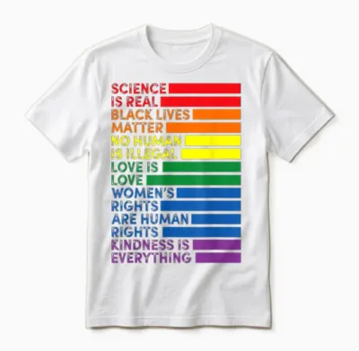 Lgbt Pride Flag Rainbow Lesbian Transgender Homo T-Shirt, Black, S Unisex T-Shirt - White