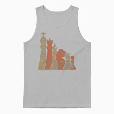 Retro Chessmen Chess Unisex Tank Top - Ash
