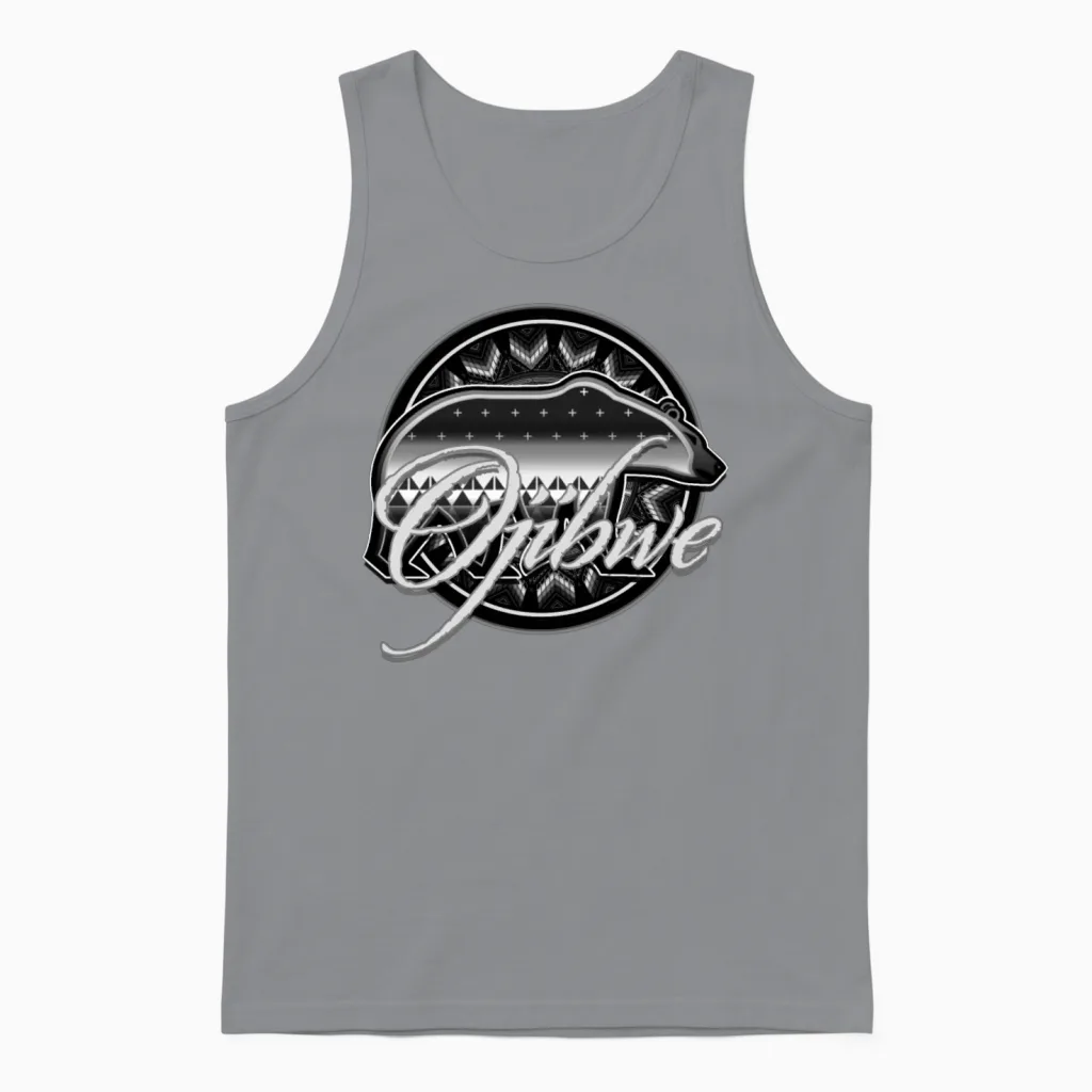 Grey Bear Ojibwe Represent Your Tribe Unisex Tank Top in Sport Grey
