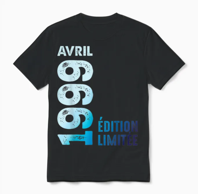 Limited Edition April 1999 Birthday Gift 1999 T-Shirt, Black, S Unisex T-Shirt in Black