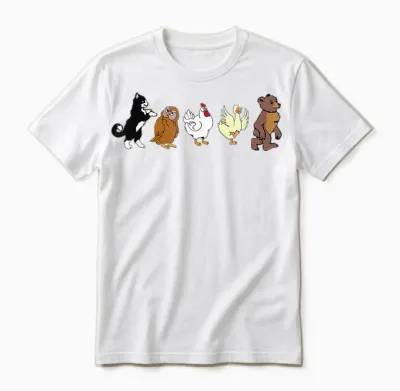 Little Bear Cartoon Animated Tv Show Graphics Animal Friends Unisex T-Shirt - White