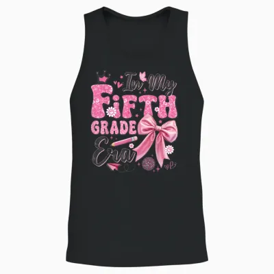 In My Fifth Grade Era Coquette Back to School Teacher Girl Unisex Tank Top - Black
