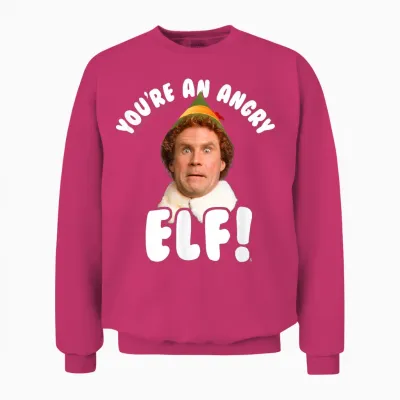 Elf You're an Angry Elf Funny Christmas Movie Unisex Sweatshirt - Heliconia