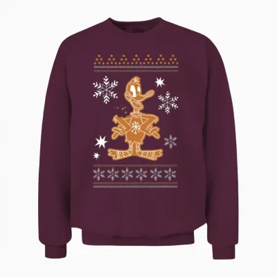 Looney Tunes Daffy Duck Cookie Christmas Unisex Sweatshirt - Maroon