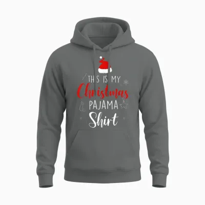 Funny Christmas Pj Pajama Men Women Pjs for Family Unisex Hoodie - Graphite Heather