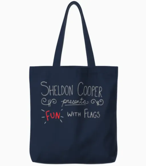 The Big Bang Theory Fun with Flags Tote Bags in Navy
