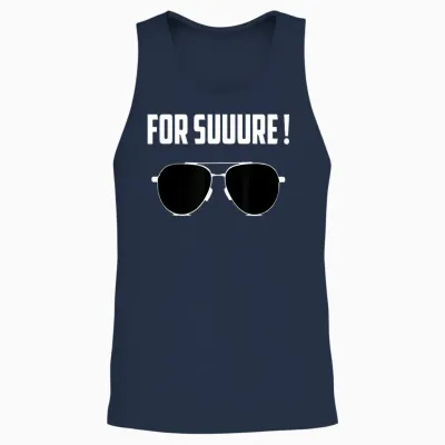For Sure Emmanuel Macron Bezel Unisex Tank Top - Navy