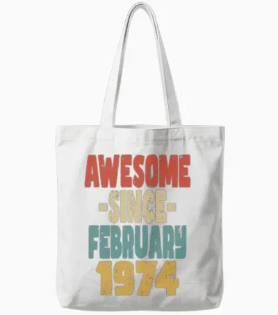 Awesome February 1974 Tote Bags - White
