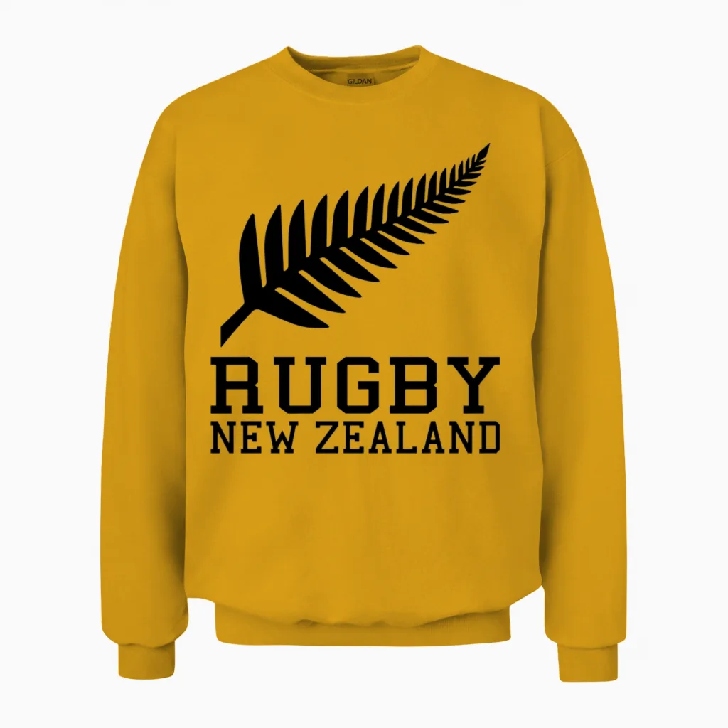 New Zealand Rugby Unisex Sweatshirt in Gold