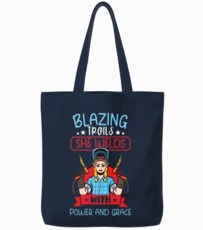 Welder Funny Funny Welding Gift Tote Bags - Navy