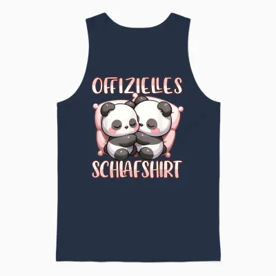 Official Sleepshirt Panda Night Shirt Girls Sleeping T-Shirt, Black Unisex Tank Top - Navy