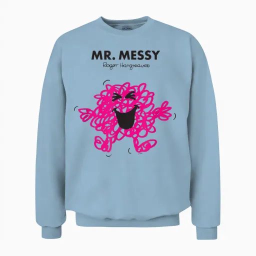 Mr. Men Mr. Messy Unisex Sweatshirt - Light Blue