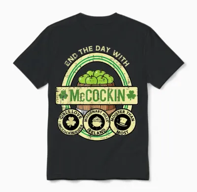 St Patricks Day Mccockin Cider Funny Saint Paddys Men Women Unisex T-Shirt - Black
