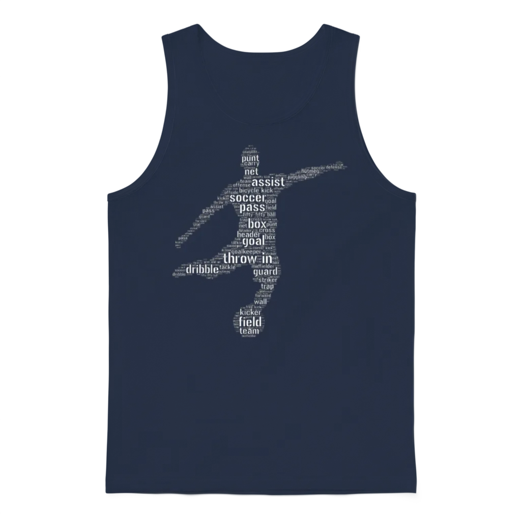 Soccer for Men and Boys Unisex Tank Top - Navy
