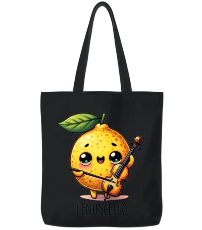 Funny Lemon Funny Cello Funny Lemoncello Tote Bags - Black