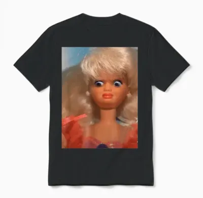 Disgusting Doll Meme Face Unisex T-Shirt - Black