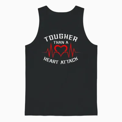 Funny Heart Attack Survivor Unisex Tank Top - Black