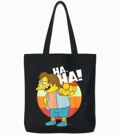 The Simpsons Nelson Haha Tote Bags - Black