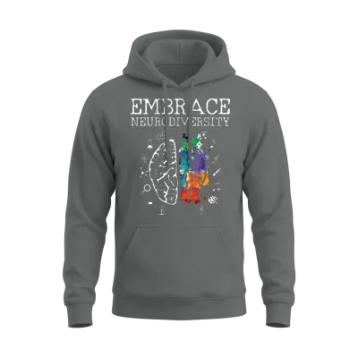 Embrace Neurodiversity - Asd Adhd Autism Awareness Unisex Hoodie - Graphite Heather