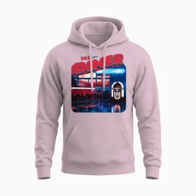 50s Retro Diner Good Times Unisex Hoodie - Light Pink