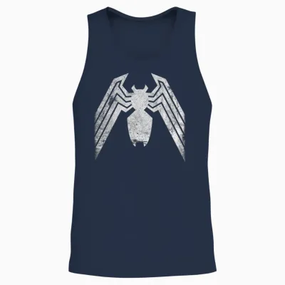 Marvel Comics Retro Classic Venom Distressed Emblem Unisex Tank Top - Navy