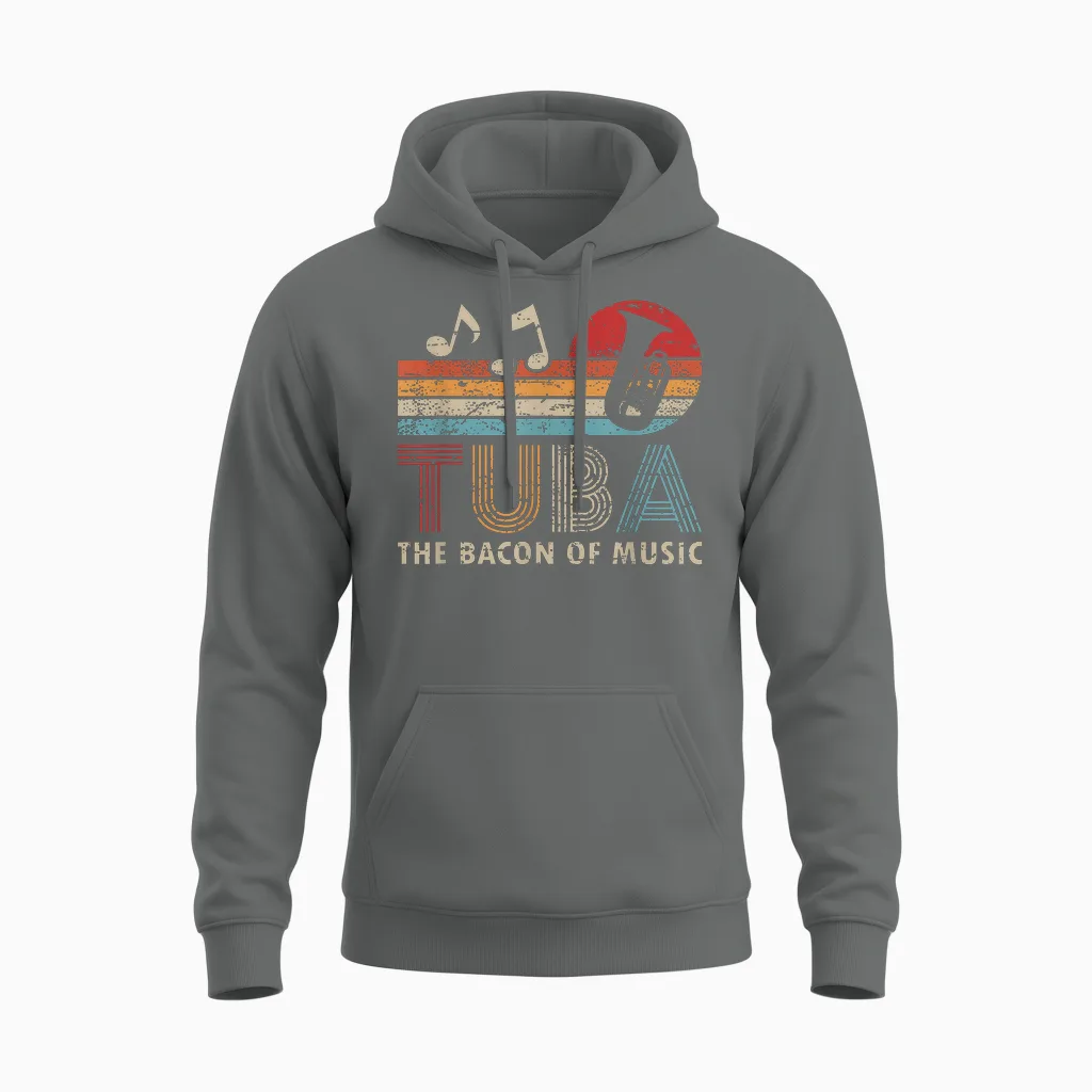 Retro Tuba Orchester Blasmusik Musiker Tubist Unisex Hoodie in Graphite Heather