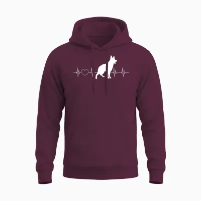 Australian Cattle Dogs Heartbeat Unisex Hoodie - Maroon