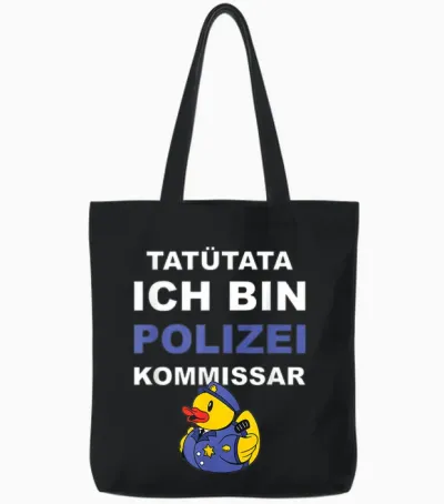 Police Commissioner Promotion T-Shirt, Black, S Tote Bags - Black