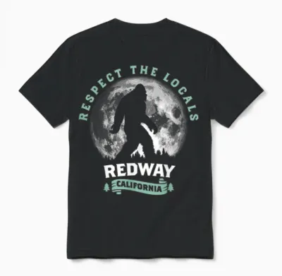 Redway California Bigfoot Night Walk Retro Unisex T-Shirt - Black