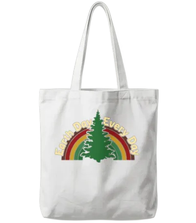 Earth Day Everyday Nature Conservation Awareness Tote Bags - White
