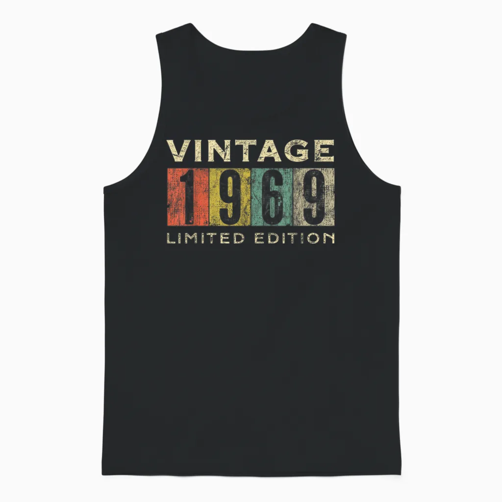 Retro 56 Jahre Alt Vintage 1969 Limited Edition Geburtstag Unisex Tank Top in Black