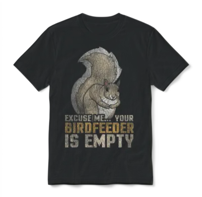 Squirrel Forest Animal Unisex T-Shirt - Black