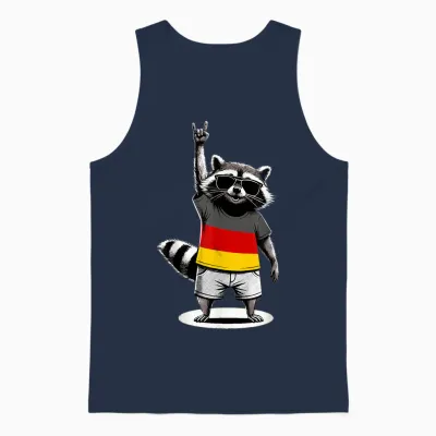 Deutsche Flagge Waschbär Deutschland Unisex Tank Top - Navy