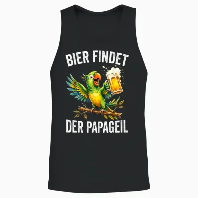 Bier Findet Der Papageil Unisex Tank Top - Black